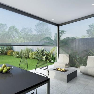Outdoorshade7 JPG solar shades looking into backyard